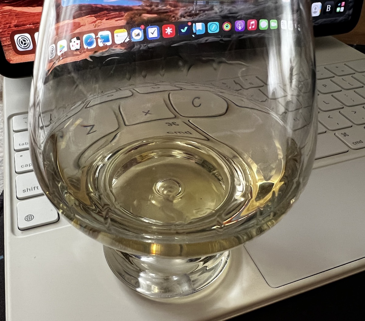 Glass of divine single malt whisky.